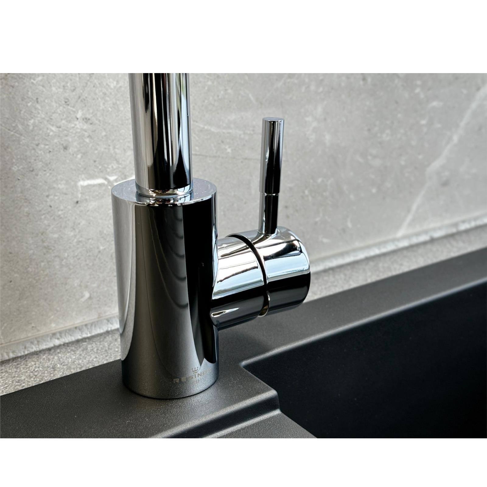 Reginox Salina CH Single Lever Square Neck Chrome Kitchen Mixer Tap